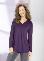 Shirt-Tunika mit kurzer Knopfleiste 