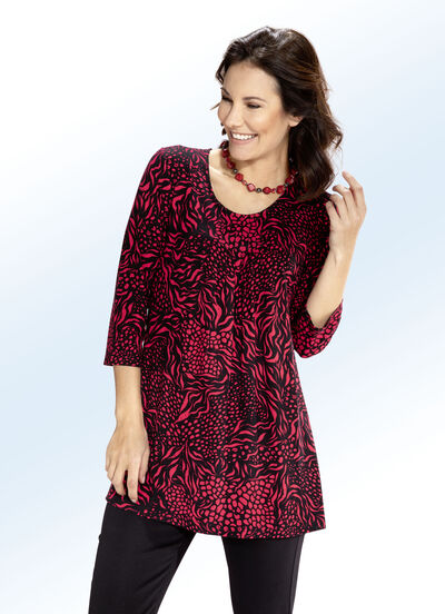 Longshirt mit Faltenlegung in 3 Farben 