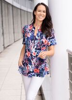 Shirt-Tunika mit Stehkragen 