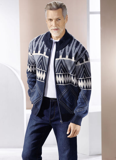 Jacke mit Jacquarddessin 