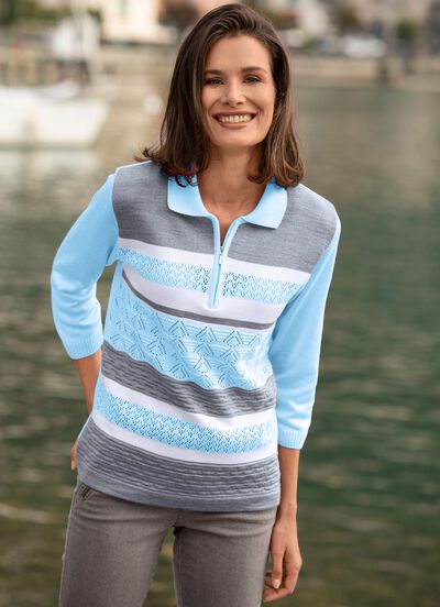 Pullover mit dezentem Glanz 