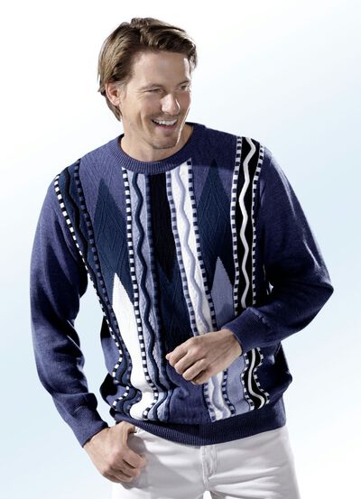Pullover mit aufwendigem Intarsien-Dessin 