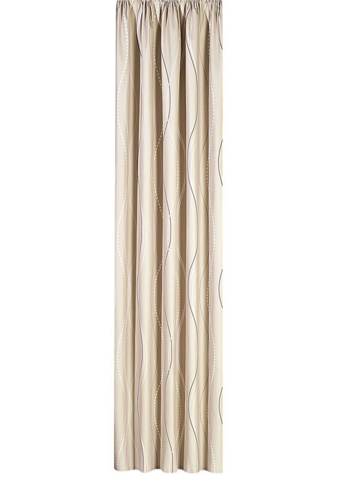 Übergardine mit Wellen-Dessin und Universalschienenband BEIGE
