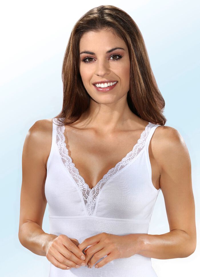 Dreierpack BH-Hemden mit Elastikspitze 