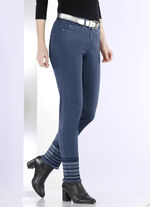 Hose mit aufwendiger Stickerei im Ethno-Stil BLAU