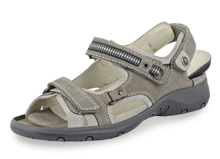 Waldläufer, sportliche Damen-Sandalen, Weite H, mit herausnehmbarem Fußbett GRAFIT-HELLGRAU