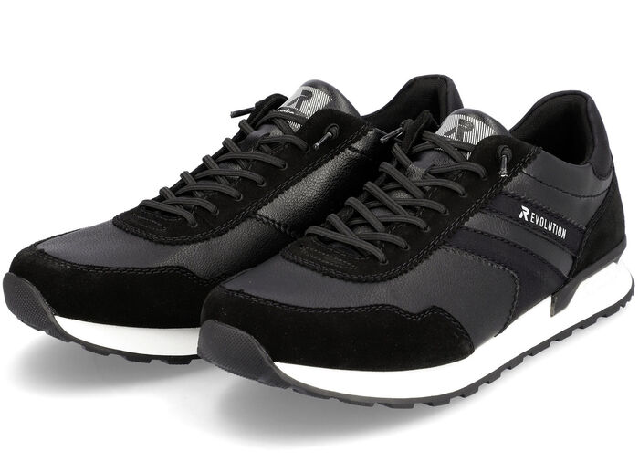 Schnür-Sneaker mit herausnehmbarem Textilfußbett SCHWARZ