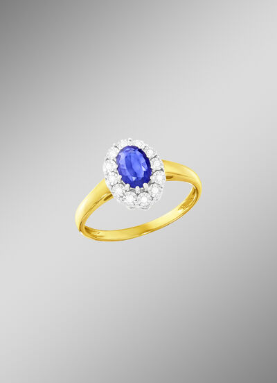 Damenring mit Brillanten und Safir  Damenring mit Brillanten und Safir