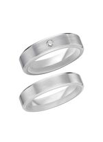 Mattierter Trauring in Silber 925/- fein 