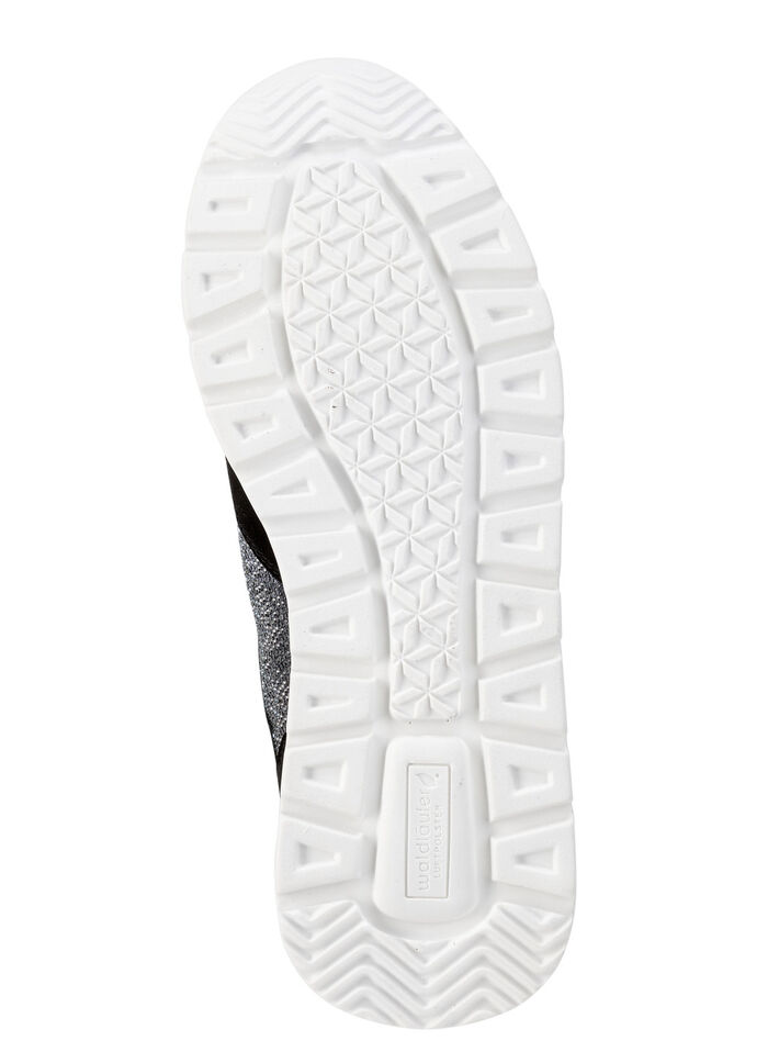 Waldläufer Sneaker mit farbverlaufenden, funkelnden Glitzersteinchen SCHWARZ-SILBER