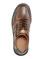 Schnürschuh aus Nappaleder COGNAC-MOKKA