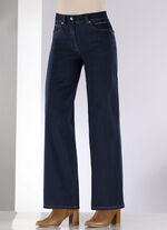 Jeans mit dezenter Strasszier DUNKELBLAU