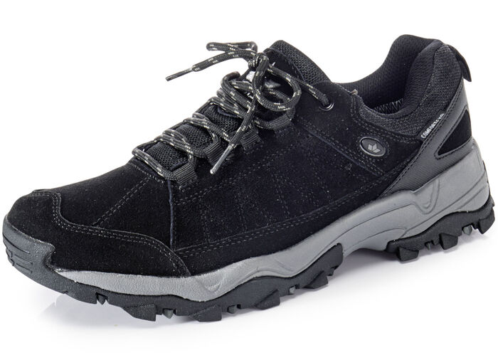 Atmungsaktive Herren-Schnürschuhe, mit herausnehmbarem Fußbett SCHWARZ