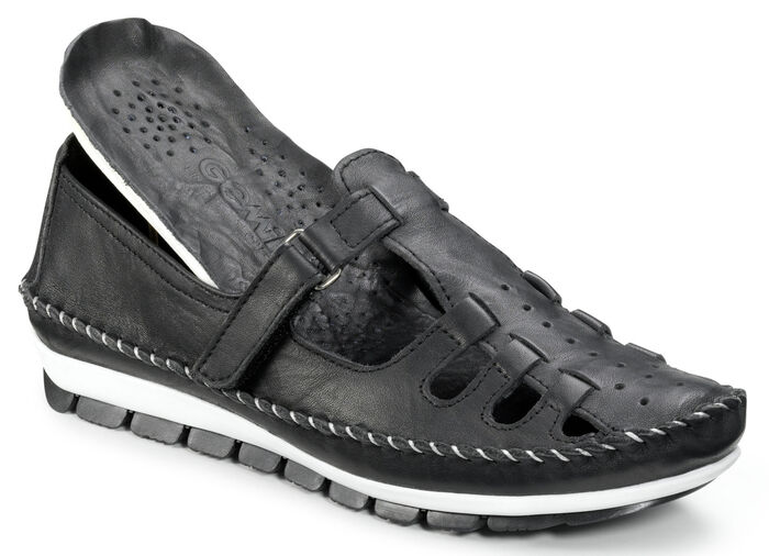 Gemini Mokassin-Slipper in sommerlichem Design SCHWARZ