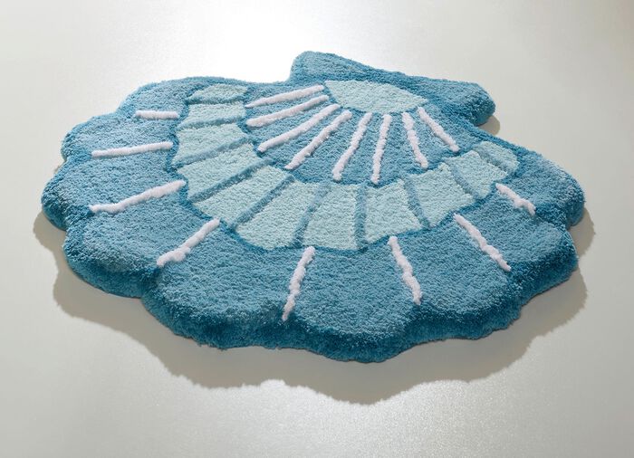 Barfu&szlig;weiche Badgarnitur in Muschel-Optik BLAU