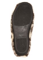 Warme Damen-Hausschuhe, mit Rei&szlig;verschluss ECRU-BRAUN