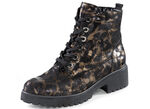 Waldläufer Schnür-Stiefelette mit Leo-Print SCHWARZ-BRONZE