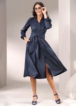 Hemdblusenkleid mit breitem Bindeg&uuml;rtel 