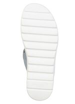 Waldl&auml;ufer, bequeme Damen-Pantoletten, Weite H, mit herausnehmbarem Fu&szlig;bett BLEU