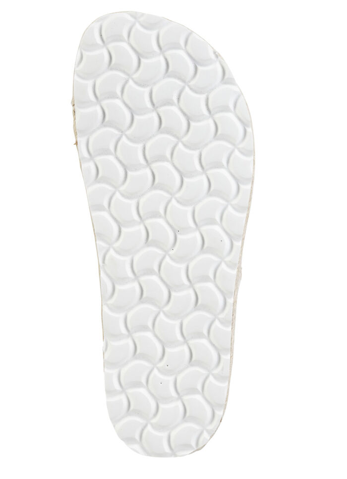 ELENA EDEN Pantolette aus grob gewebtem Textilmaterial BEIGE-WEISS