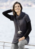 Longpulli mit Strukturmix ANTHRAZIT