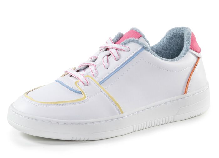 ELENA EDEN Sneaker aus Nappaleder WEISS-BUNT