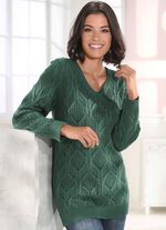 Pullover im Strukturmix DUNKELGR&Uuml;N