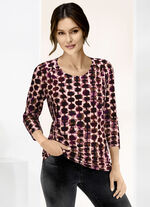 Shirt mit Kräuselung in der Schulterpartie AUBERGINE-BEERE-TAUPE