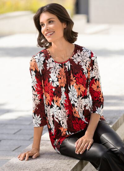Shirt mit sch&ouml;ner F&auml;ltelung in 2 Farben 