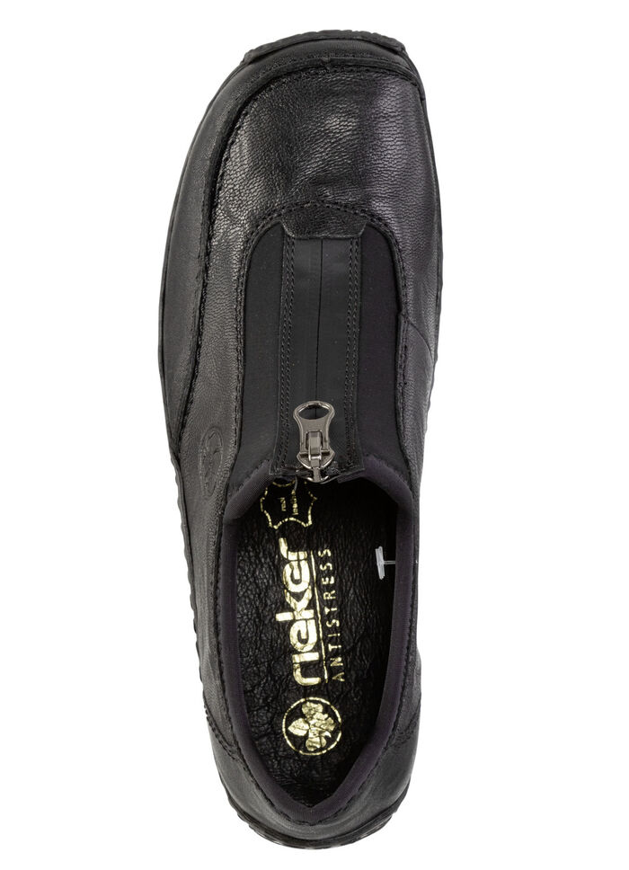 Rieker, klassische Damen-Slipper, mit Reißverschluss SCHWARZ