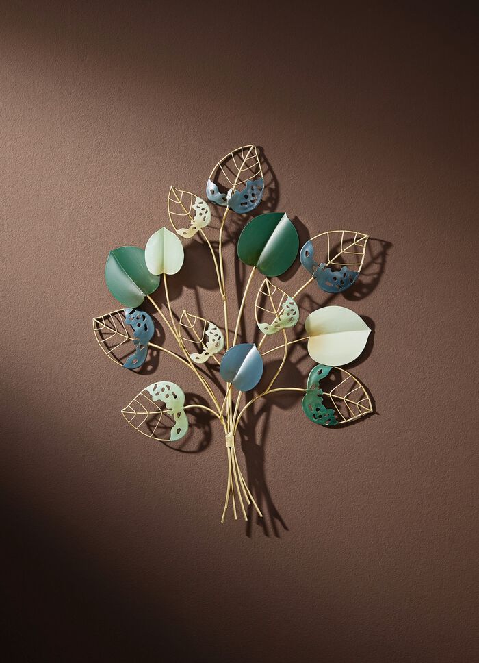 Wanddekoration Bl&auml;tter aus Eisen 