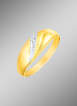 Eleganter Damenring in Bicolor mit Diamant 