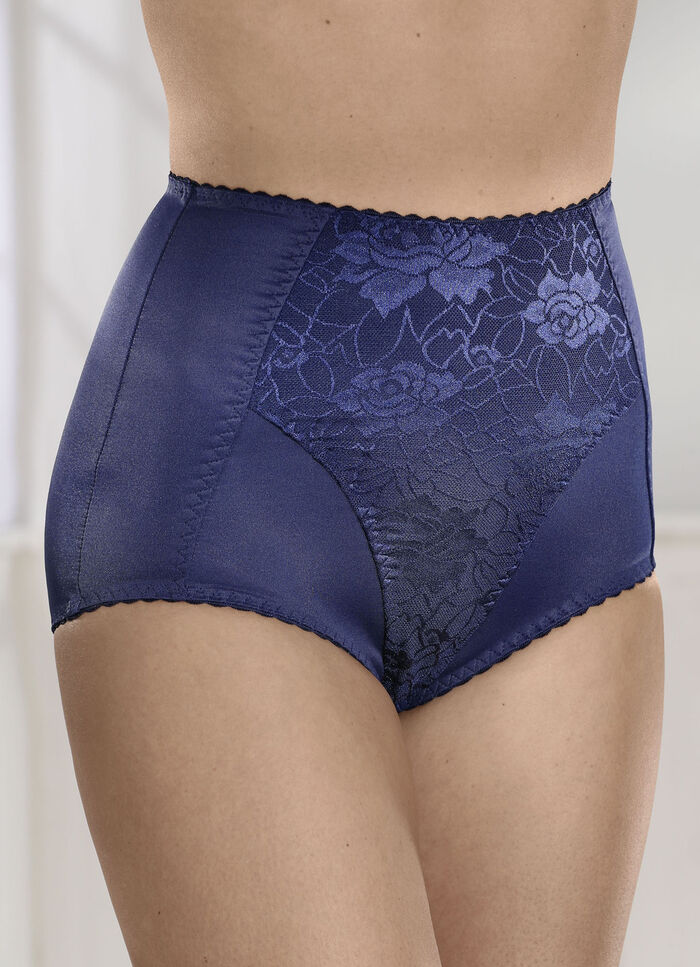 Miederhose mit Jaquarddessin 1X MARINE, 1X WEISS