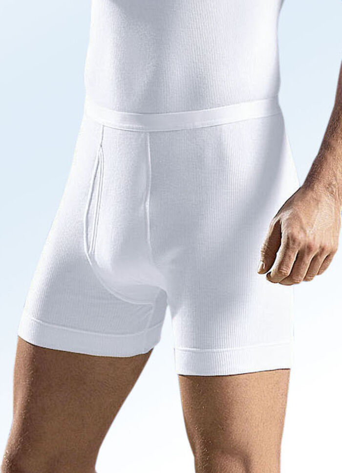 Schiesser Unterhose aus Doppelripp mit Eingriff, weiß 