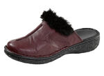 ELENA EDEN, klassische Damen-Clogs, Weite G, mit Plüsch BURGUND