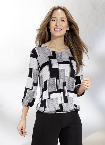 Shirt-Tunika mit Schmuckknöpfen  Shirt-Tunika mit Schmuckknöpfen