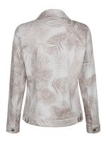 Jeansblazer mit tonigem Bl&auml;tterdruck 