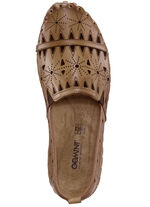 Gemini, sommerliche Damen-Slipper, Weite G, mit herausnehmbarem Fußbett COGNAC