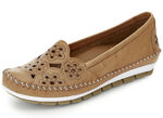 Gemini, leichte Damen-Slipper, Weite G, mit herausnehmbarem Fußbett CAMEL
