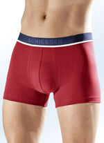 Schiesser Dreierpack Pants mit Elastikbund 1X MARINE, 1X ROT, 1X GRAU MELIERT