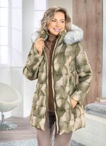 Jacke mit Dessin in Kunstpelz-Optik 