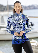 Shirt mit farbbrillantem Allover-Dessin in 2 Farben 