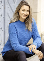 Pullover in Strukturmix AZURBLAU