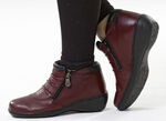 ELENA EDEN, bequeme Damen-Boots, Weite H, mit herausnehmbarem Fußbett BURGUND-SCHWARZ