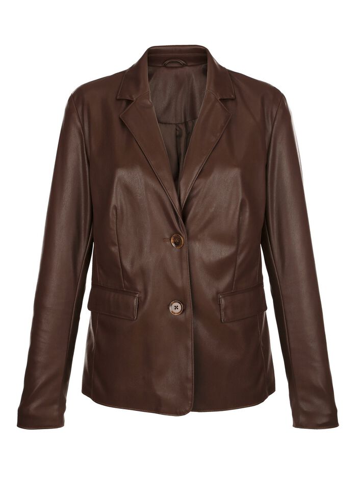 Blazer aus Nappaleder-Imitat 