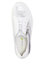 Waldläufer Schnür-Sneaker mit Metallic-Prägung WEISS-EISGRAU-FLIEDER
