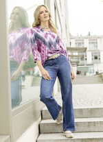 Shirt mit Allover-Druck in 2 Farben ROSÉ-ECRU-AUBERGINE