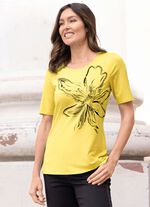 Shirt mit Flatlocknaht GELB