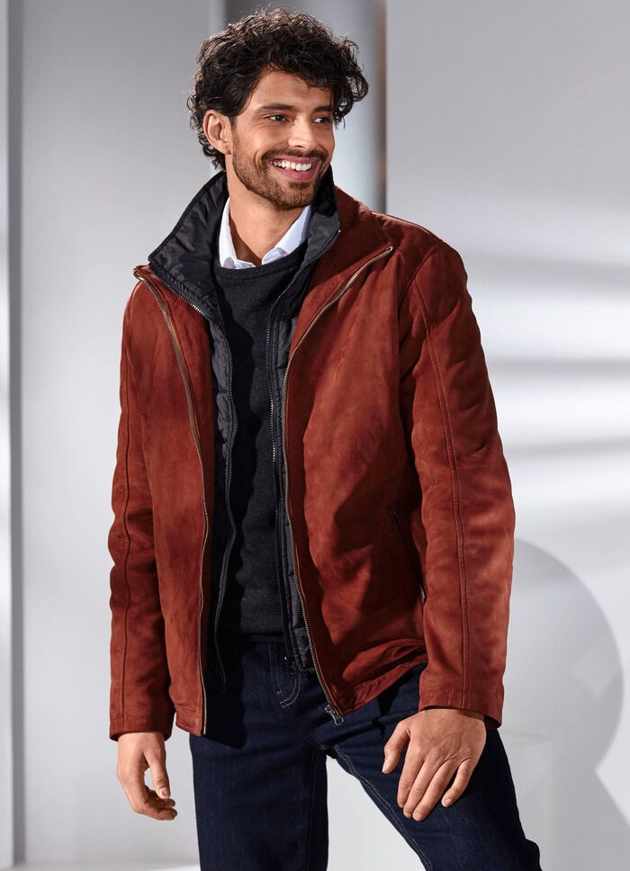 Lederkurzjacke mit Innentaschen 