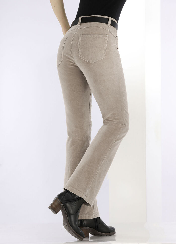 Cordhose in trendiger Bootcut-Form BEIGE